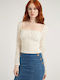 Guess Women's Blouse Long Sleeve Pure White