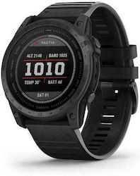 Garmin Tactix 7 Titanium Αδιάβροχο Smartwatch με Παλμογράφο (Black Silicone)