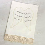 Bellissimo Baptism Towel Set Φτερά Αγγέλου Εκρού