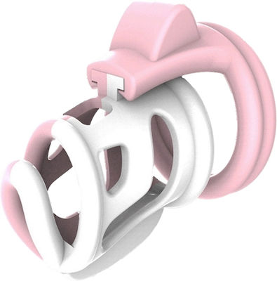 Chastity Cage Cock Cuff Pink / White