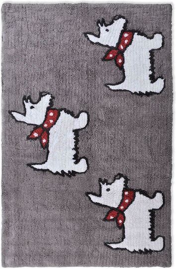 Down Town Home Πατάκι Μπάνιου Βαμβακερό Scottish Dog 60-0221 Γκρι 100x160εκ.