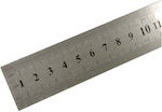 Stainless steel ruler, two-sided (metric - inch) stripes, width 25 mm, length 20 cm