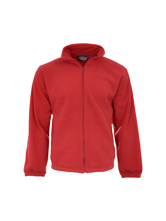 Fleece cardigan - Red