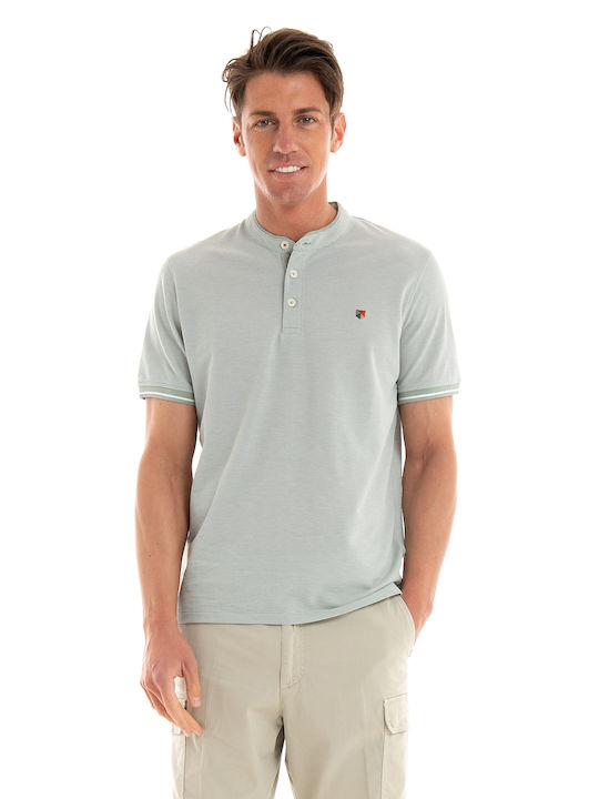 Men's Short Sleeve Blouse with Buttons Iceberg Green