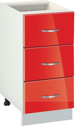 403 Kitchen Floor Drawer Unit White / Red Glossy 40x60x82pcs 1210403800