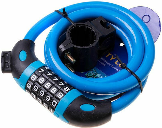 Cipher Bicycle Cable Lock with Combination Blue