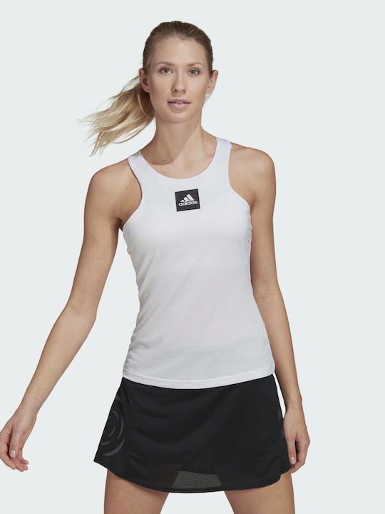 Adidas Paris Αμάνικη Γυναικεία Αθλητική Μπλούζα Λευκή