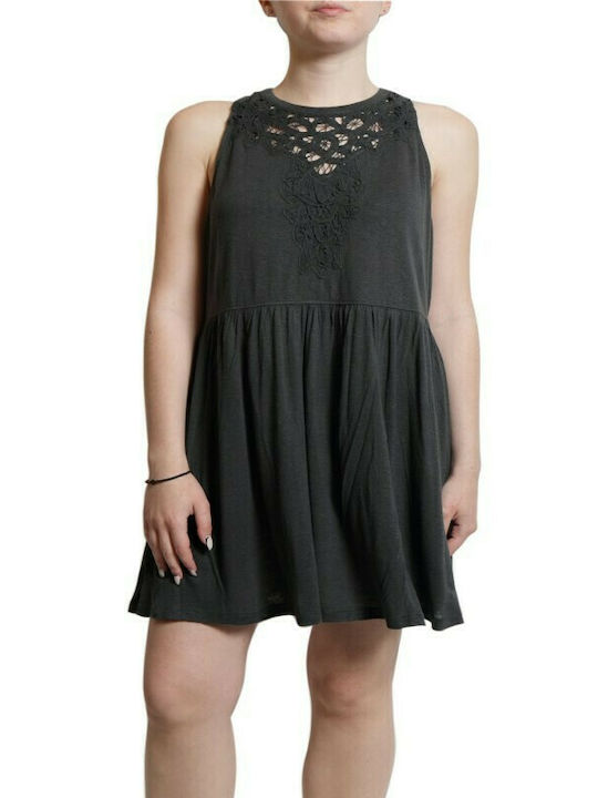 Superdry Ovin Racer Sommer Mini Kleid Schwarz