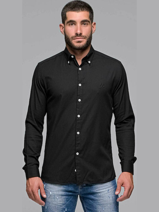 Ben Tailor Harmony Long-sleeved Cotton Shirt Black