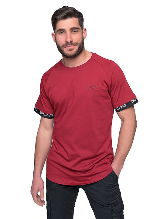 madmext T-shirt Bărbătesc cu Mânecă Scurtă Burgundy