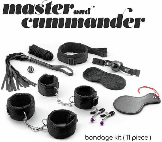 Crushious Master & Cummander Μαστίγιο 11 Piece Bondage Kit Black 11τμχ