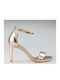 Seven Women's Sandals with Ankle Strap Gold with Thin High Heel