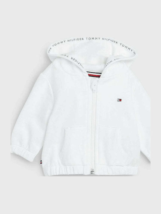 Kids Sweatshirt Cardigan with Hood White