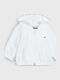 Kids Sweatshirt Cardigan with Hood White