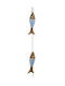 Kaemingk Decorative Garland Handmade Light Blue Wooden 5x2x100cm