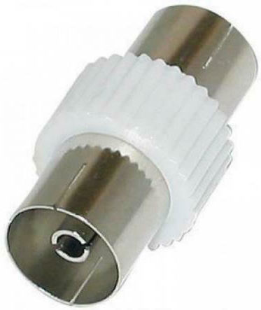 KAL Electronics Μετατροπέας Coaxial female σε Coaxial female Λευκό 1τμχ 10-4025