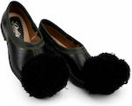 Leather Traditional Costume Shoes with Rubber Reinforcement Black