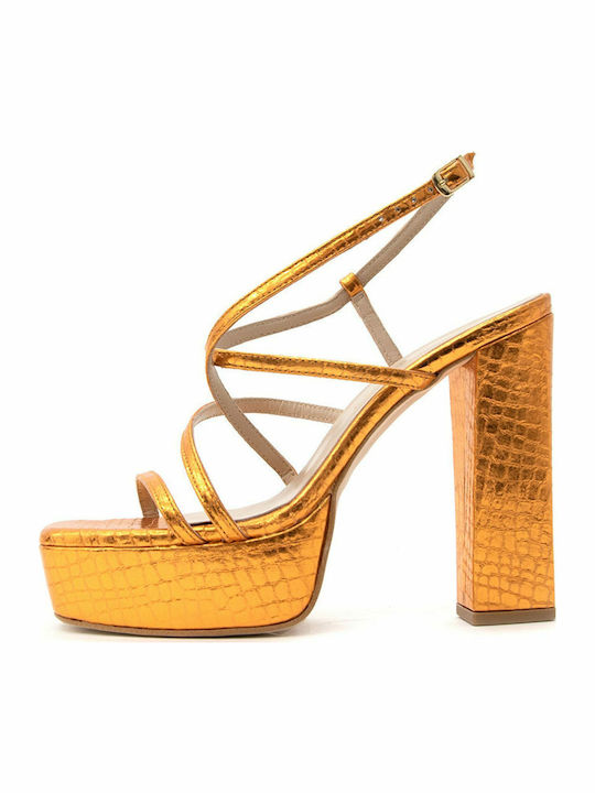 Leather Sandals Orange