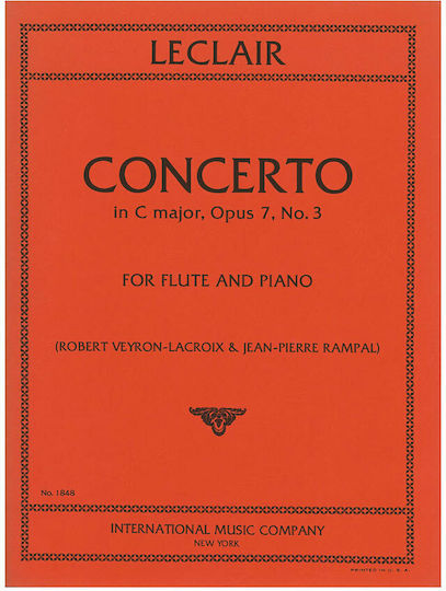 International Music Company Leclair - Concerto In C Major Op.7 No.3 Παρτιτούρα για Πιάνο / Πνευστά