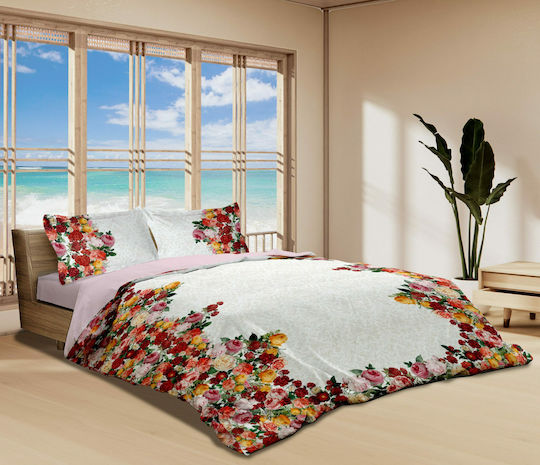Makis Tselios Home Duvet Set Queen 240x260cm Giardino Multicolour 3pcs 350 GSMGsm