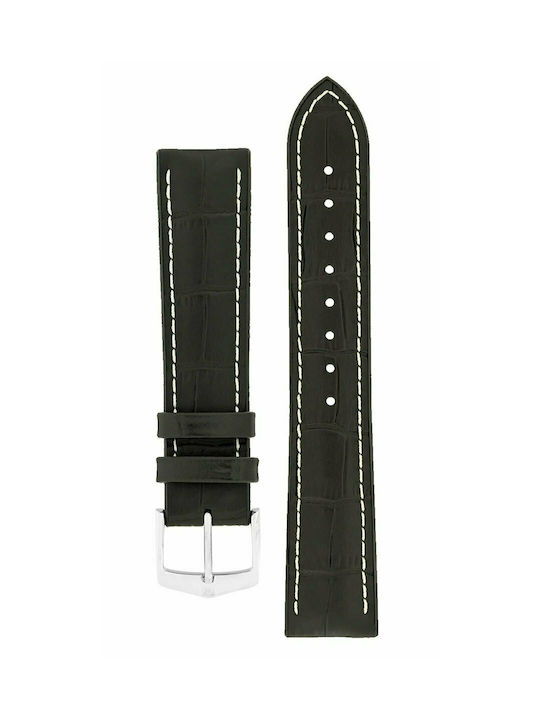 Hirsch George Alligator Leather Strap Black 24mm