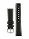 Hirsch Mariner Lederriemen Schwarz 24mm