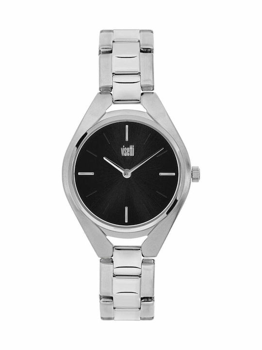 Visetti Curvy Women's Watch with Silver Metal B...