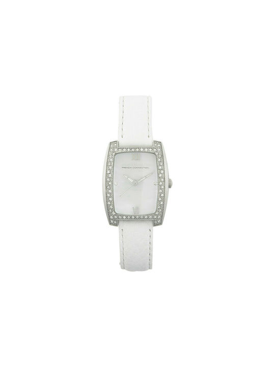 FCUK, Women's Watch, White Leather Strap F2V173