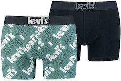 Levi's Ανδρικά Μποξεράκια Petrol / Blue με Σχέδια 2Pack