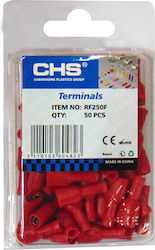 CHS RF250F Quick Disconnect with Insulation Red 50 Pieces