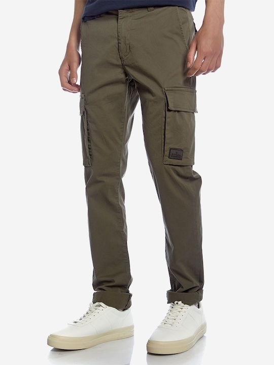 Brokers Jeans Pantaloni pentru bărbați Cargo Elastice cu Croială Normală Kaki