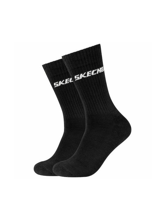 Skechers Unisex Μονόχρωμες Κάλτσες Μαύρες 2Pack