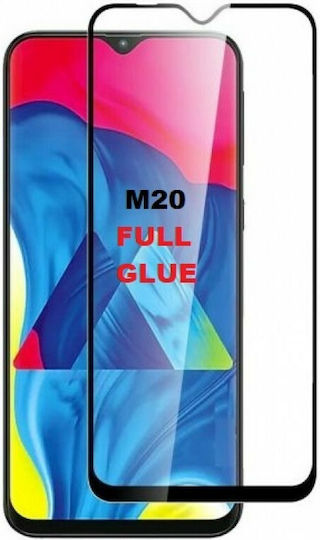 5D Пълно лепило Закалено стъкло за цялото лице Черен (Galaxy M20)