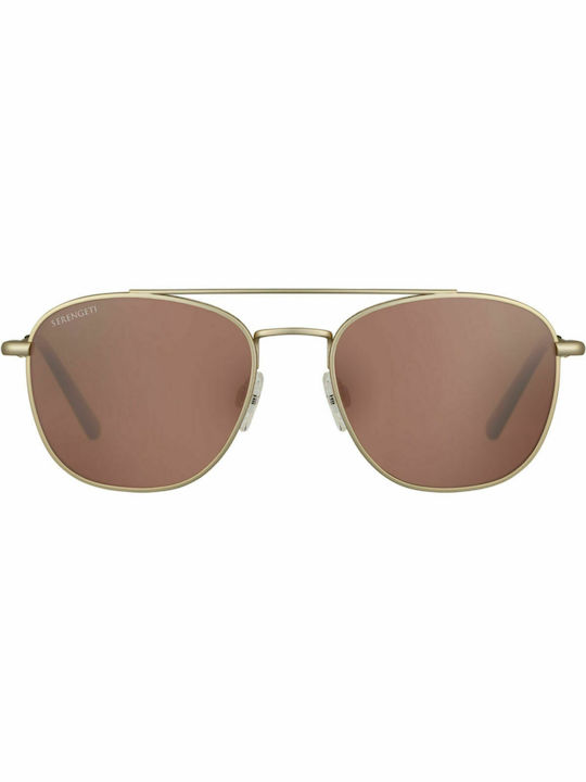 Serengeti Carrol Sunglasses Χρυσά with Metal Frame & Brown Lens