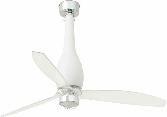 Faro Barcelona Eterfan M 3000K Ceiling Fan 128cm with Light Fixture Matt White/Transparent