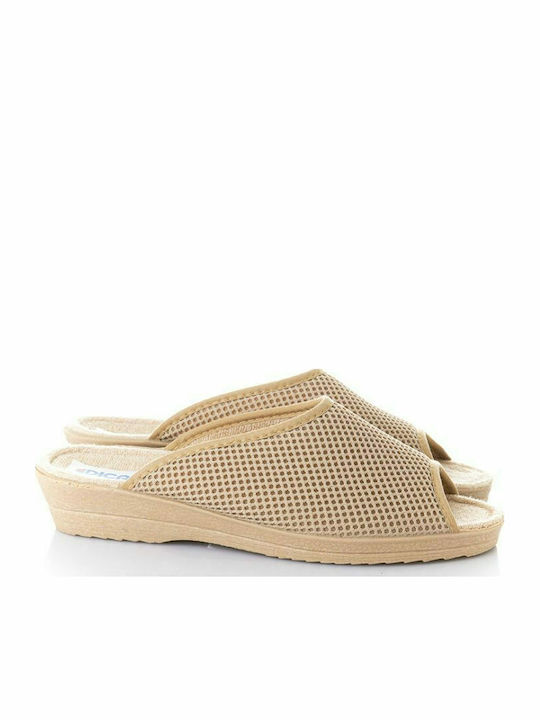 Dicas Frottee Winter Damen Hausschuhe Beige