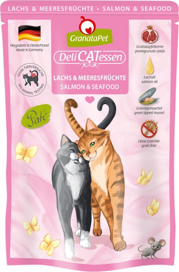 Granata Pet Foods Delicatessen Wet Food for Cats in Pouches with Salmon Grain-Free 85gr