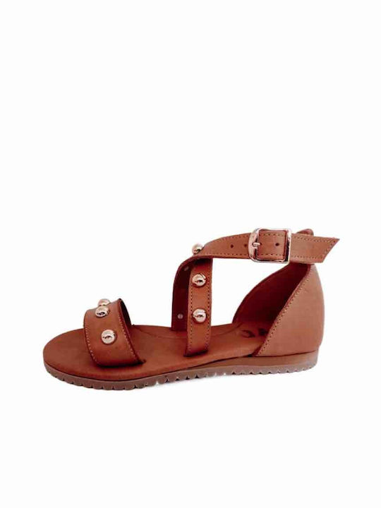 Leather sandals YO No 618 brown