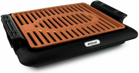 Andowl Tabletop Electric Grill Grill 1000W Inox