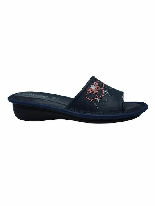 Castor Anatomic 5759 Anatomic Leather Women's Slippers In Blue Colour