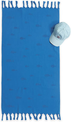 Nef-Nef Ocean Fish Kids Beach Towel Blue 120x70cm 030619