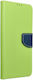 Fancy Brieftasche Synthetisches Leder Lime / Navy (Galaxy A33 5G)