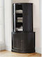 Pile Wohnzimmer Vitrine aus Massivholz Schwarz 100x71x80cm