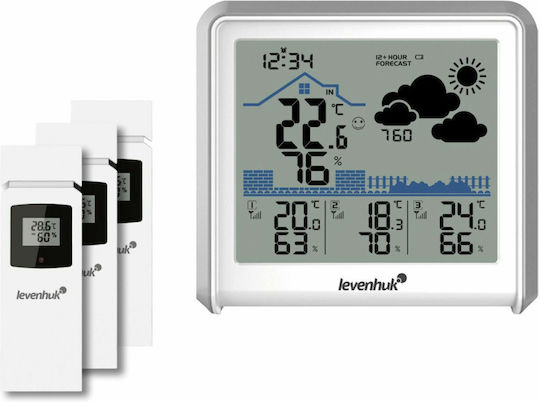 Levenhuk Wezzer Plus LP50 78895 Drahtlos Wetterstation Digital Wandmontiert / Tischplatte Weiß