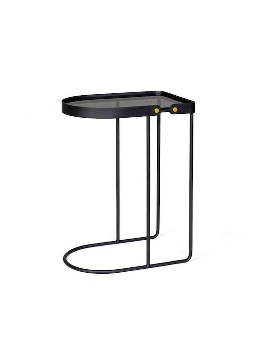 Oval Side Table Zeina Black L47xW31xH63cm