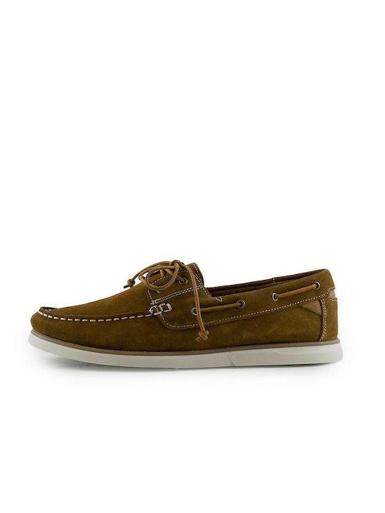 Dicas Ace C6 Men's Leather Boat Shoes Tabac Brown