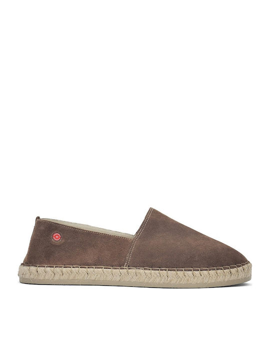Leder Herren Espadrilles in Beige Farbe