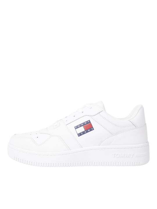Tommy Hilfiger Retro Basket Ανδρικά Sneakers Λευκά