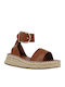 Women's Leather Platform Shoes Camel