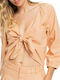 Roxy Ocean Tones Women's Summer Crop Top Cotton with 3/4 Sleeve Orange